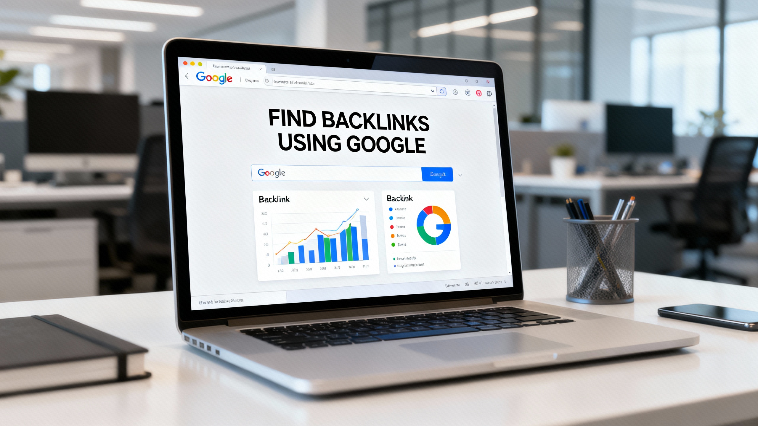 Conceptual illustration related to find backlinks using google
