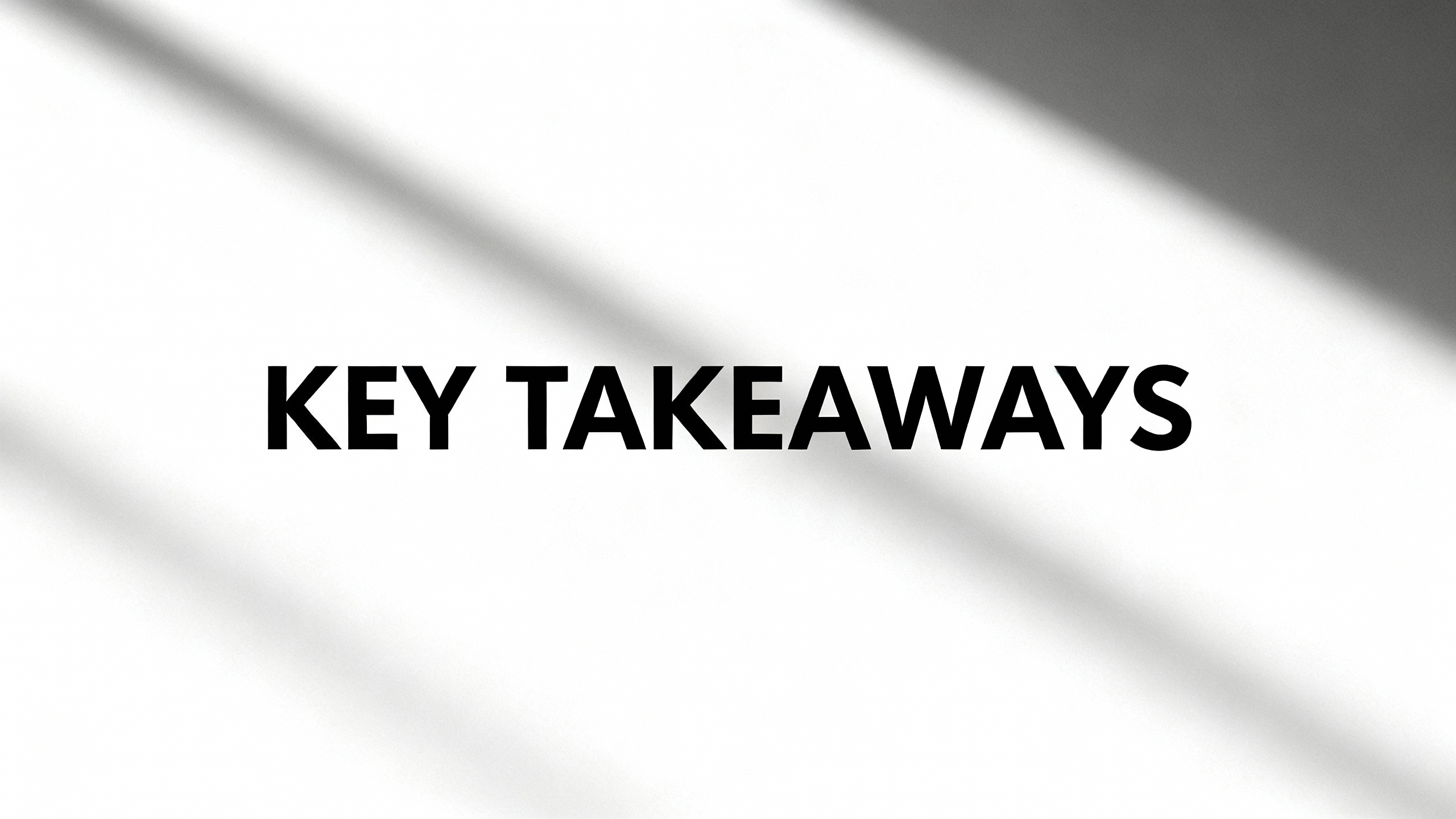Key Takeaways on computer screen