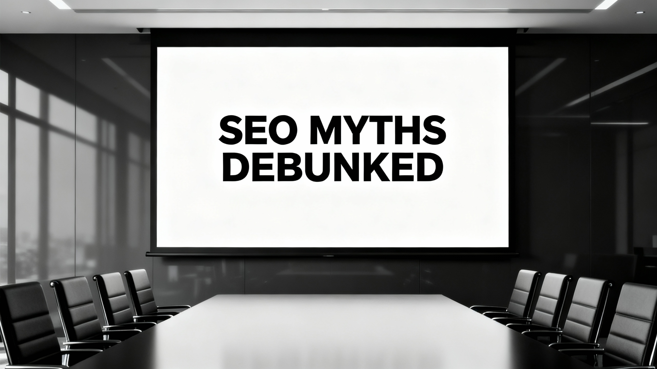 SEO Myths on laptop screen