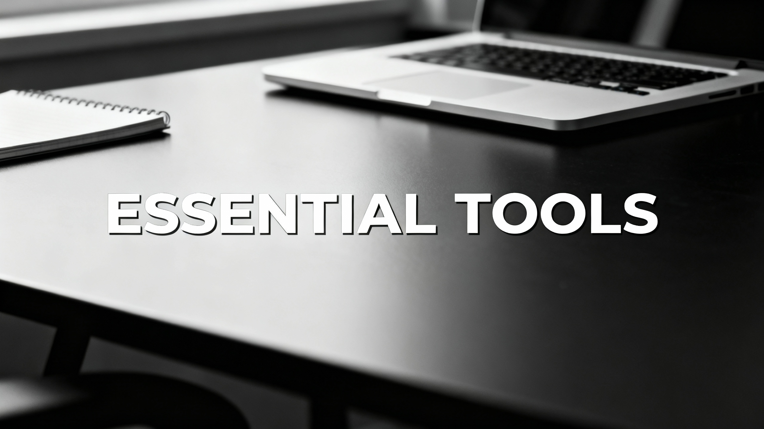 Essential Tools on laptop screen
