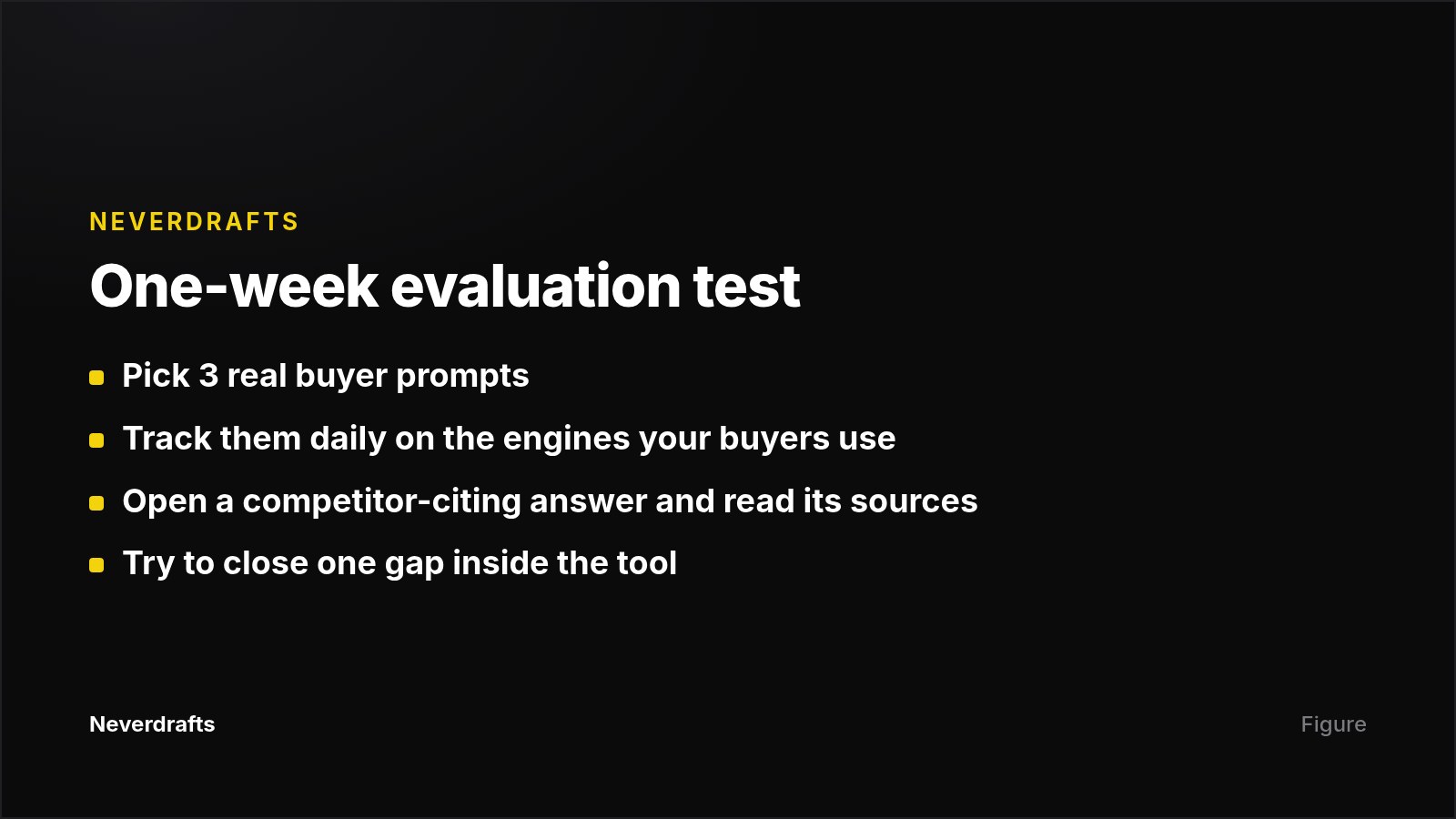 Four-step checklist for evaluating an AI visibility tool before buying